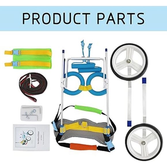 Adjustable 2 Wheel Dog Cart Wheelchair Hind Leg Support Size Small 22-40 lbs - Picture 5 of 10